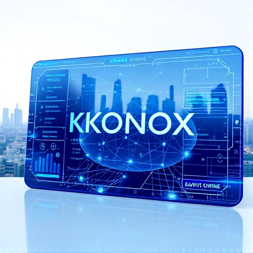 A modern, sleek digital platform interface representing KRONOX, featuring abstract data flows, glowing network nodes, and minimalist UI elements in cool blue and silver tones, suggesting high-performance computing and blockchain technology, with a subtle futuristic cityscape in the background, no text or logos visible